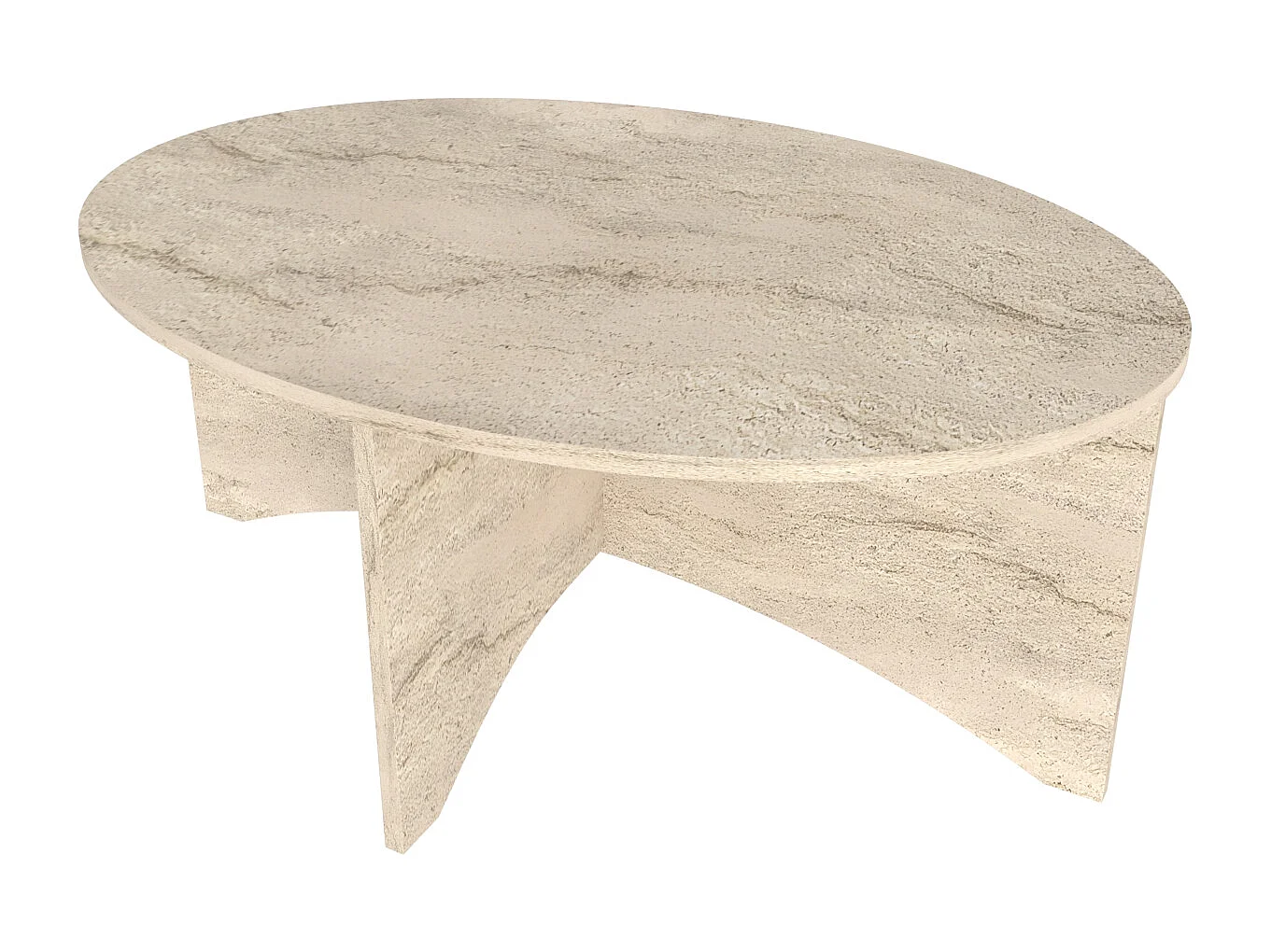 Solo Table Basse Ovale 100 cm (Travertine)