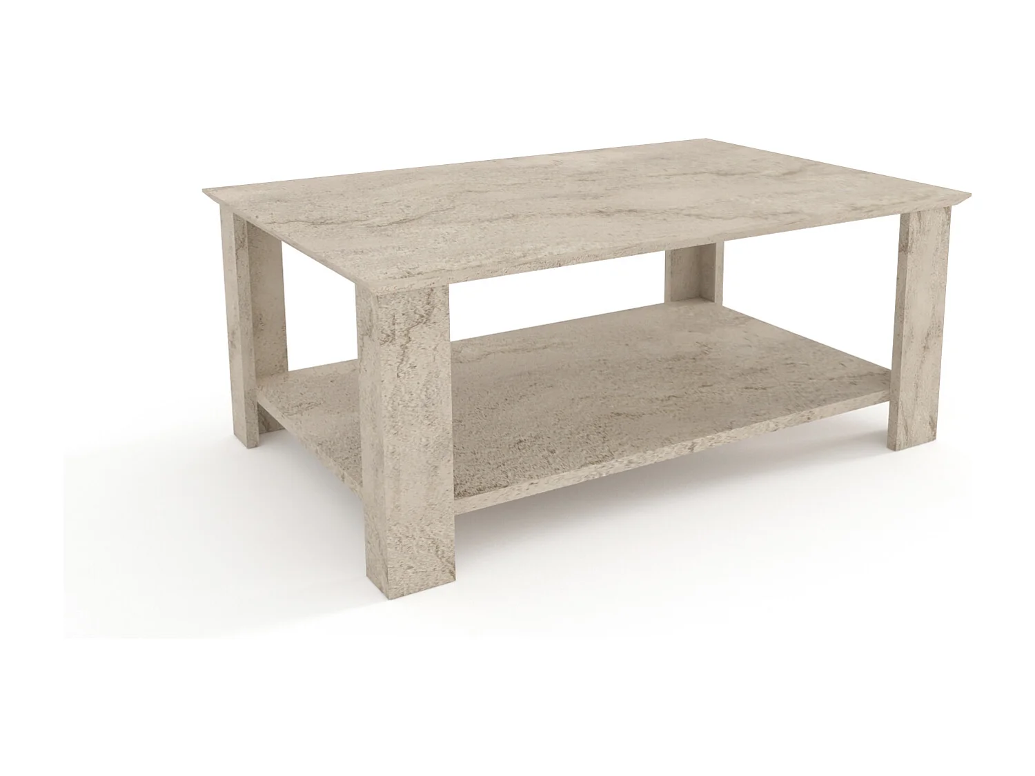 Leroy Table Basse 90 cm x 60 cm Rectangulaire (Travertine)