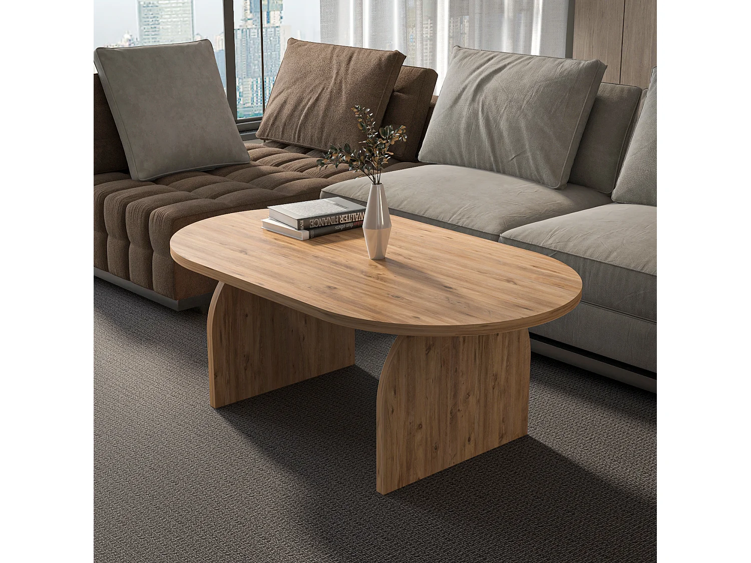 Mono Table Basse Ovale - 120 cm x 60 cm (Pin d’Atlantique)