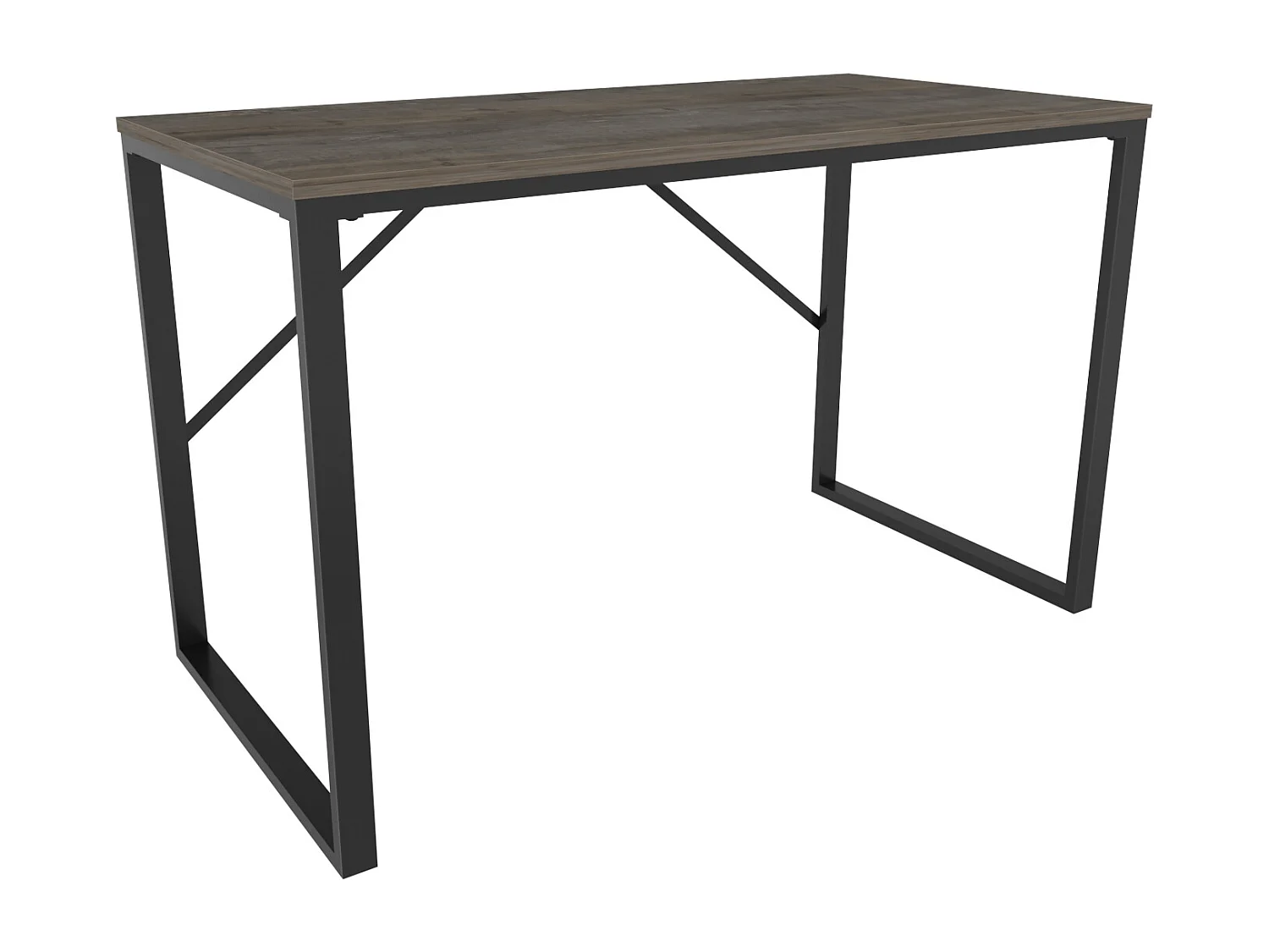 Layton Bureau 120 cm x 74 cm x 60 cm - Cadre Métallique (Noir et Wenge)