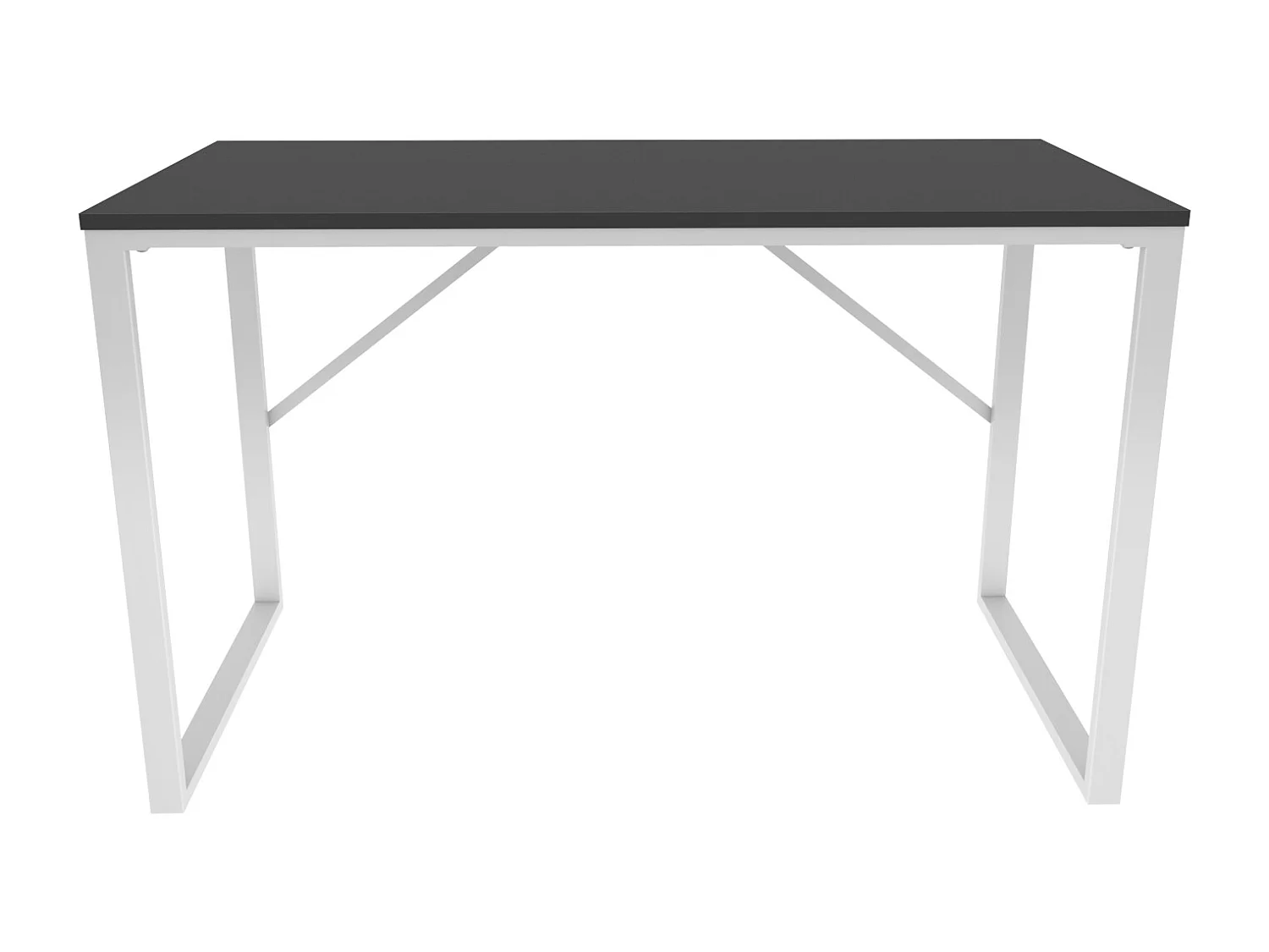 Layton Bureau 120 cm x 74 cm x 60 cm - Cadre Métallique (Blanc et Anthracite)