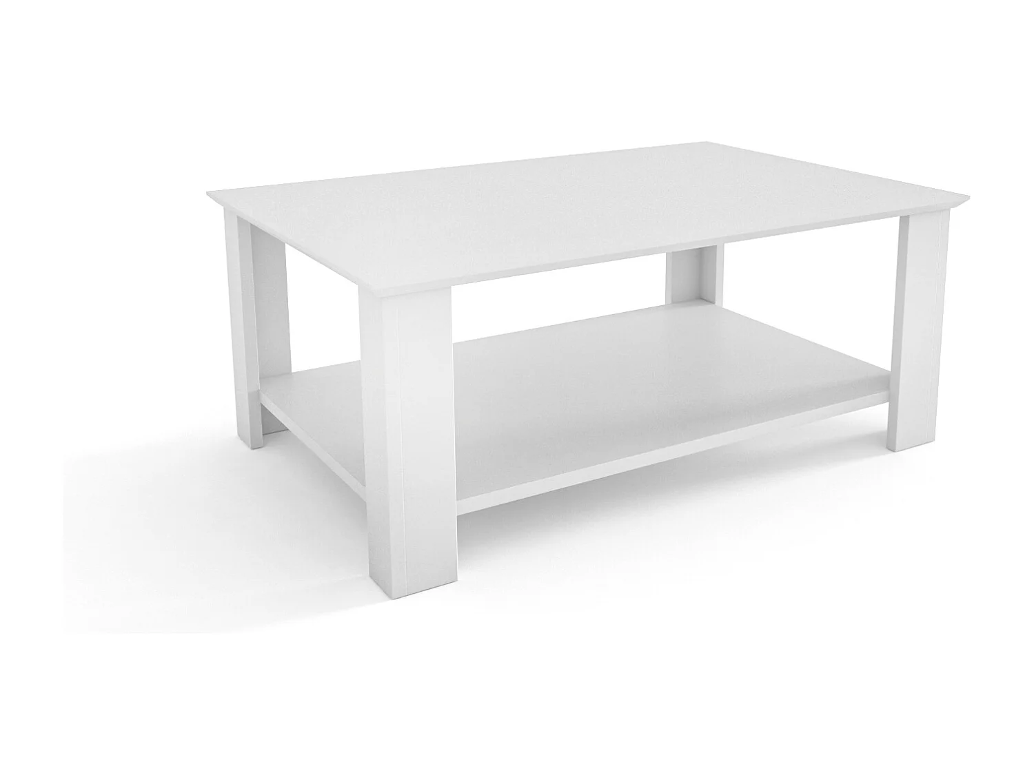 Leroy Table Basse 90 cm x 60 cm Rectangulaire (Blanc)