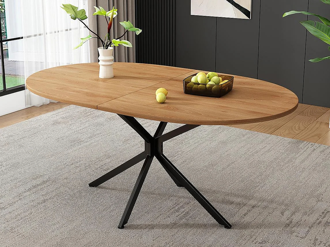 Table à manger ovale - 4 à 6 places - Naturel