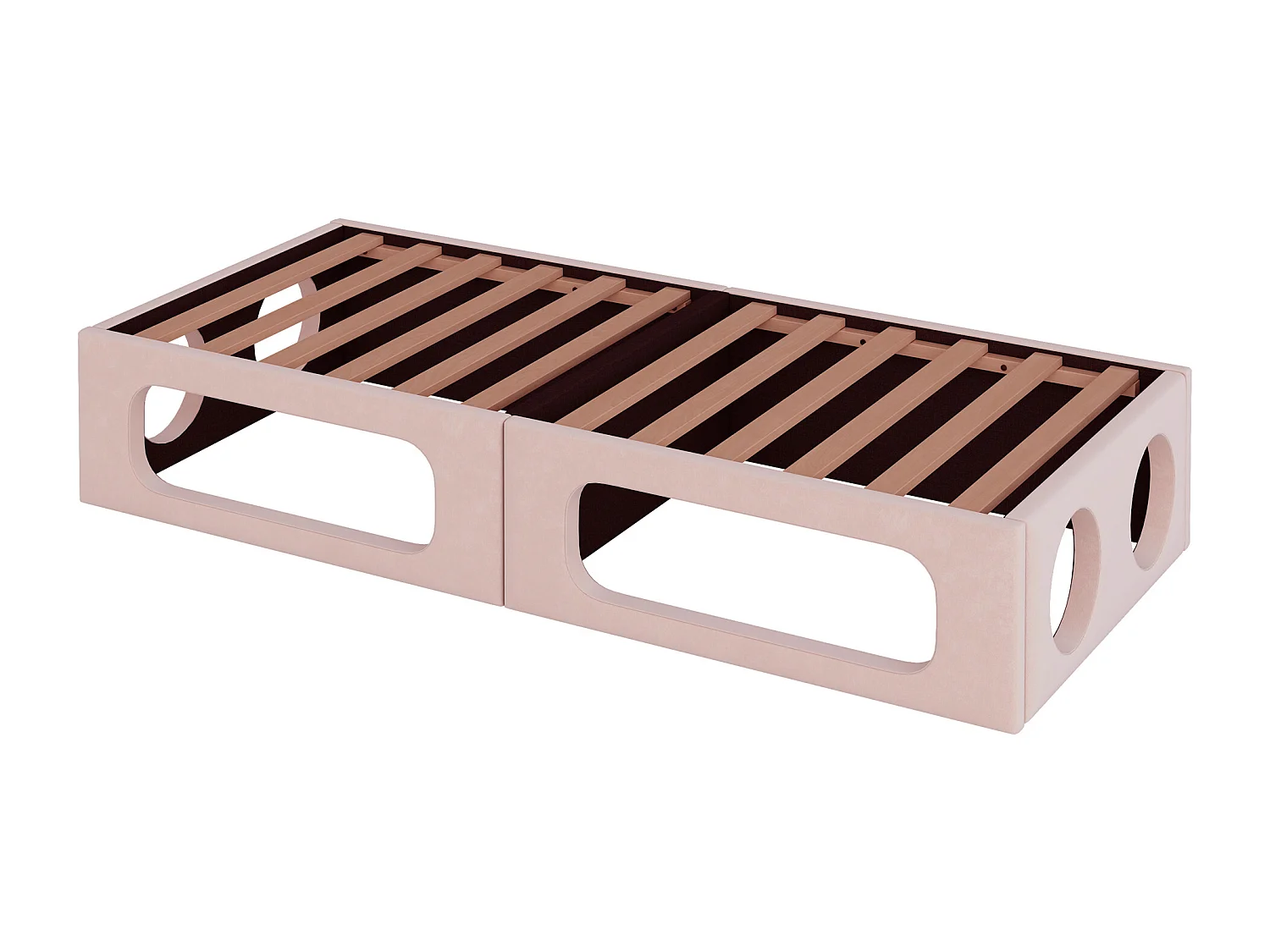 Lit banquette rembourré 2 en 1 - 180 x 200 cm - avec espace pour animaux + dossier - velours - rose