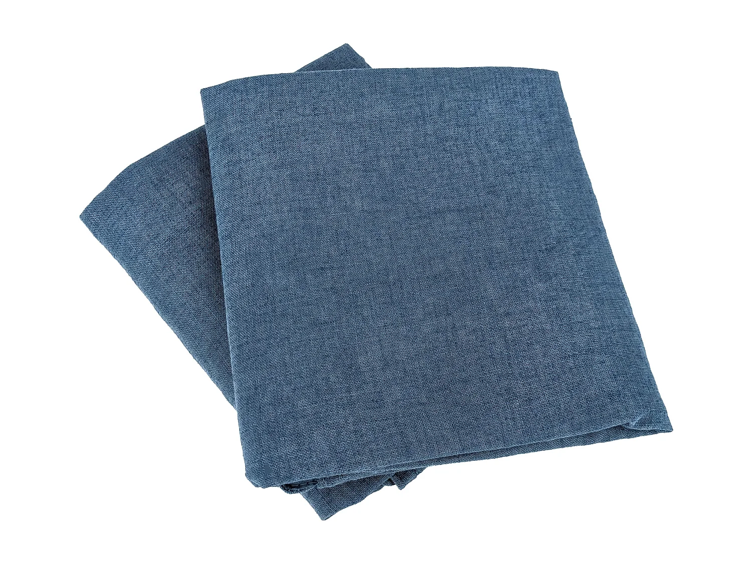 Parure de lit 260x240 cm coton lin lavé LINO bleu marine 3 pièces