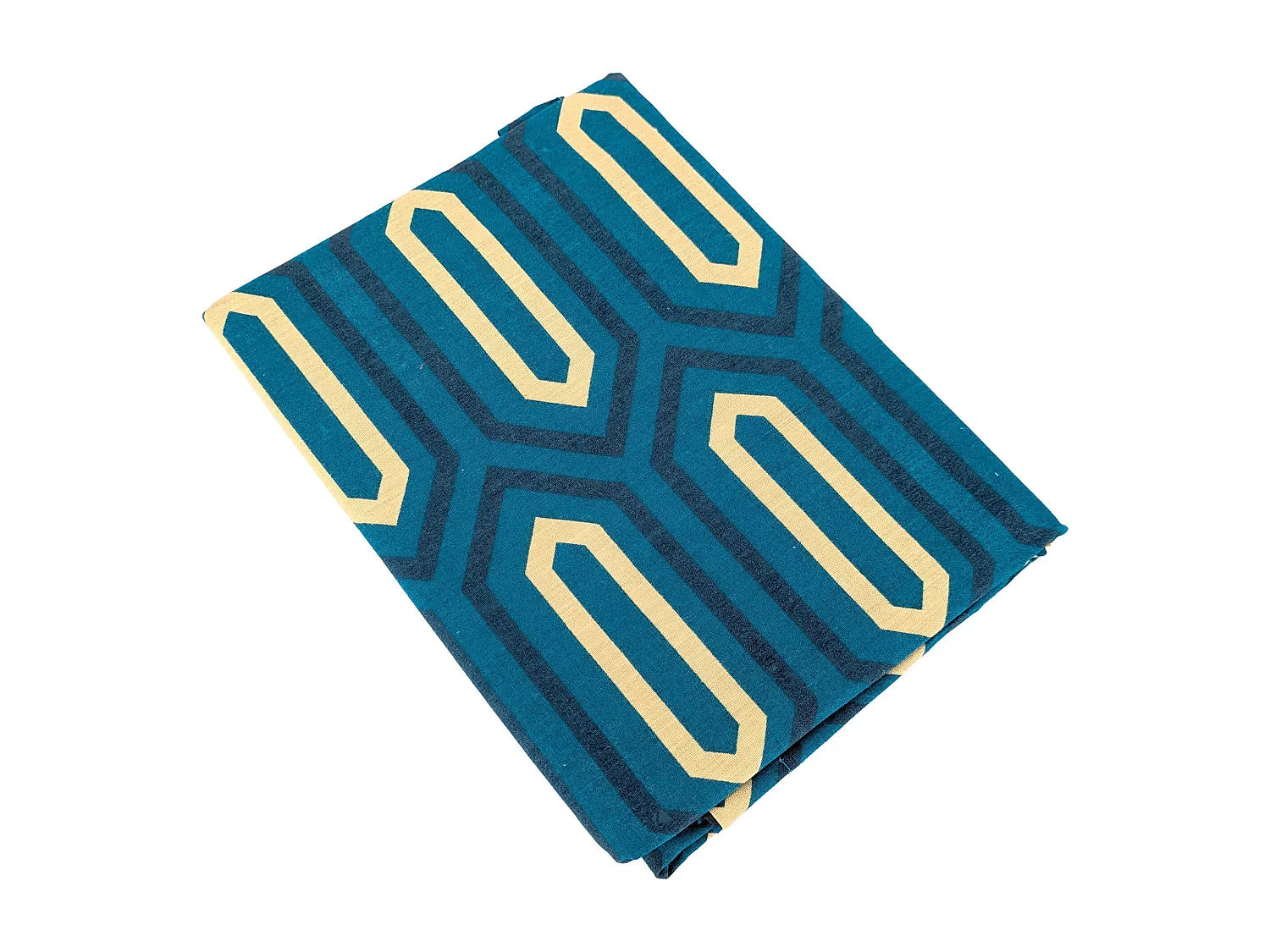 Parure de lit 140x200 cm percale de coton PAST Bleu Canard