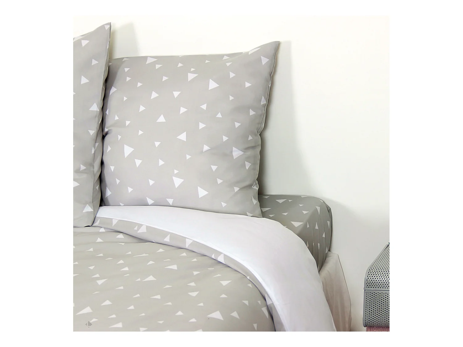 Parure de lit 140x200 cm microfibre PISA gris Perle