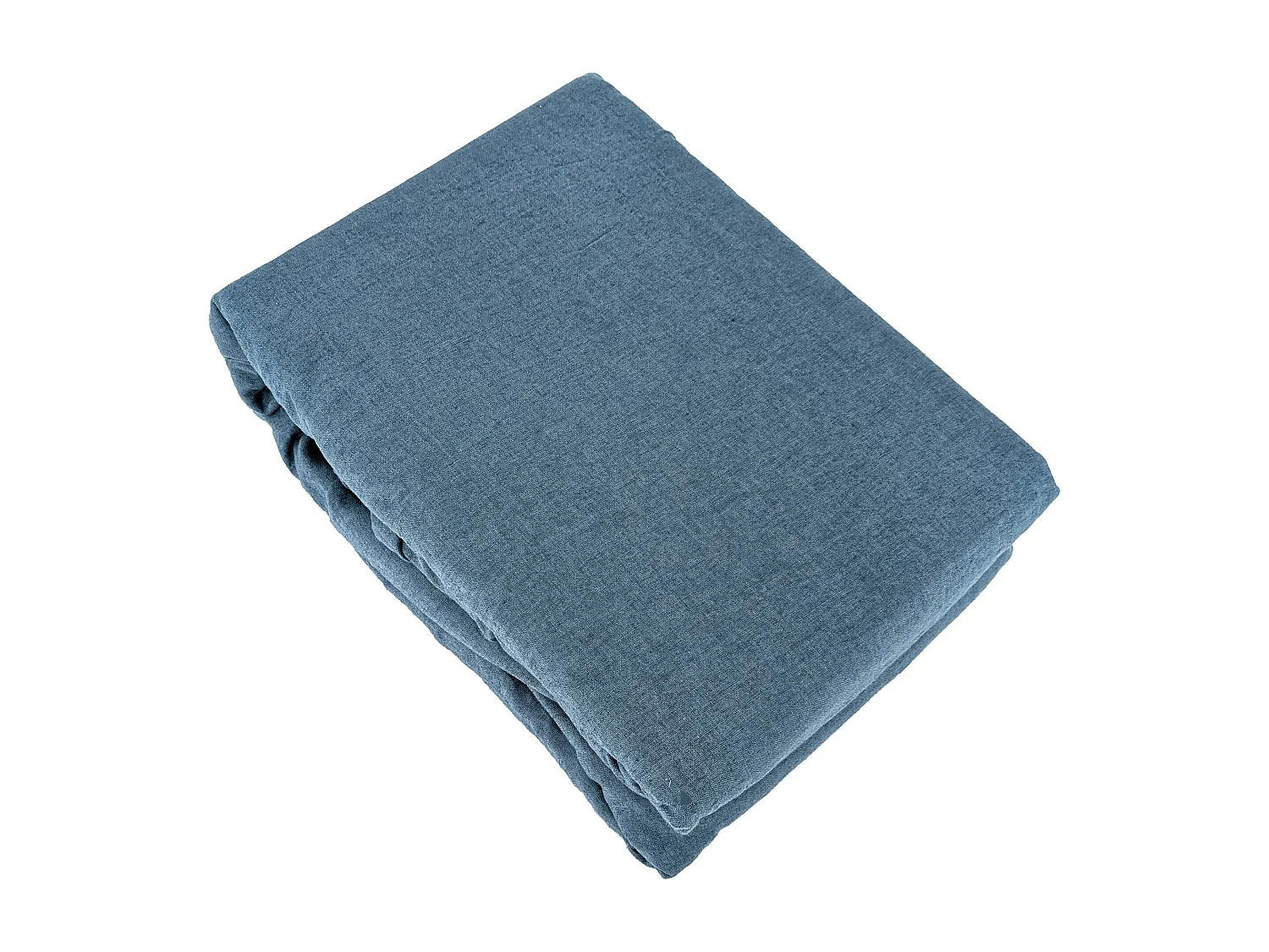 Parure de lit 240x220 cm coton lin lavé LINO bleu marine 3 pièces