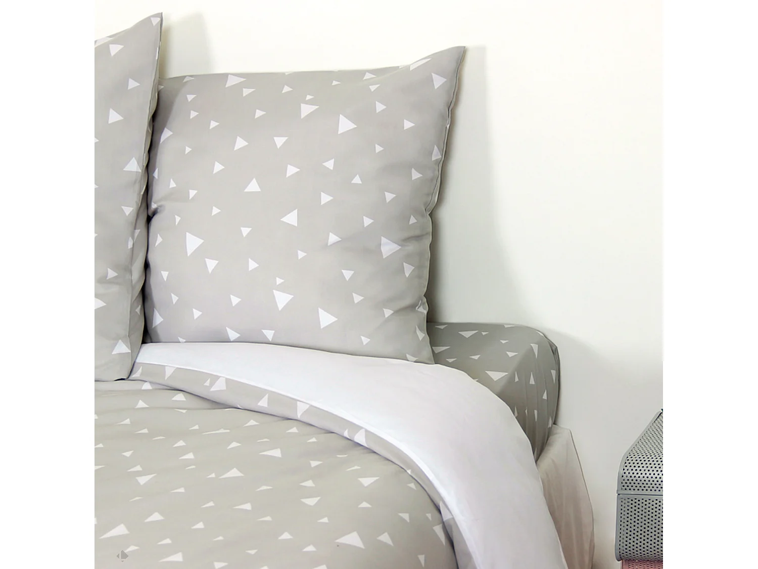 Parure de lit 240x220 cm microfibre PISA gris Perle