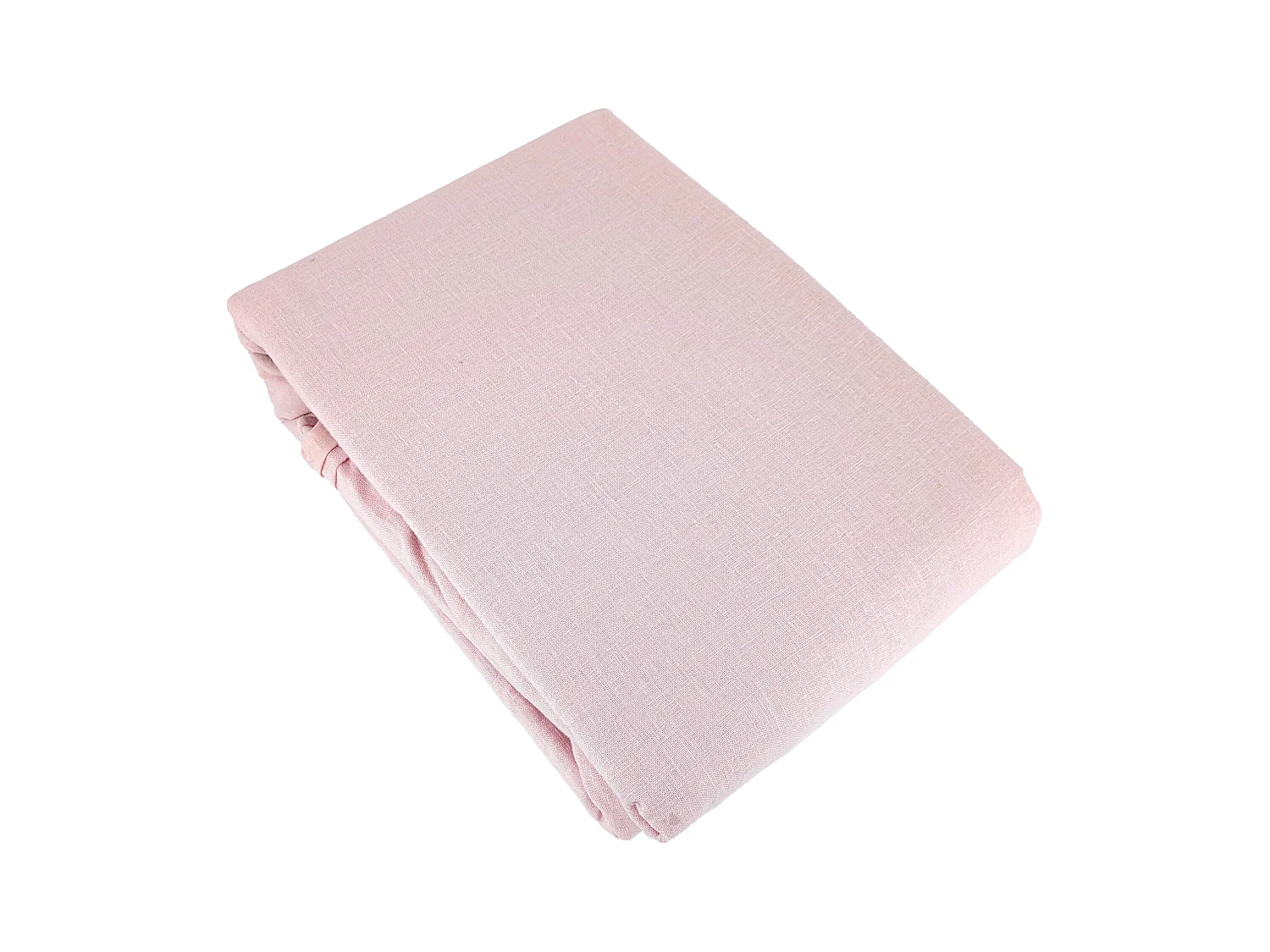 Parure de lit 260x240 cm coton lin lavé LINO rose nude 3 pièces