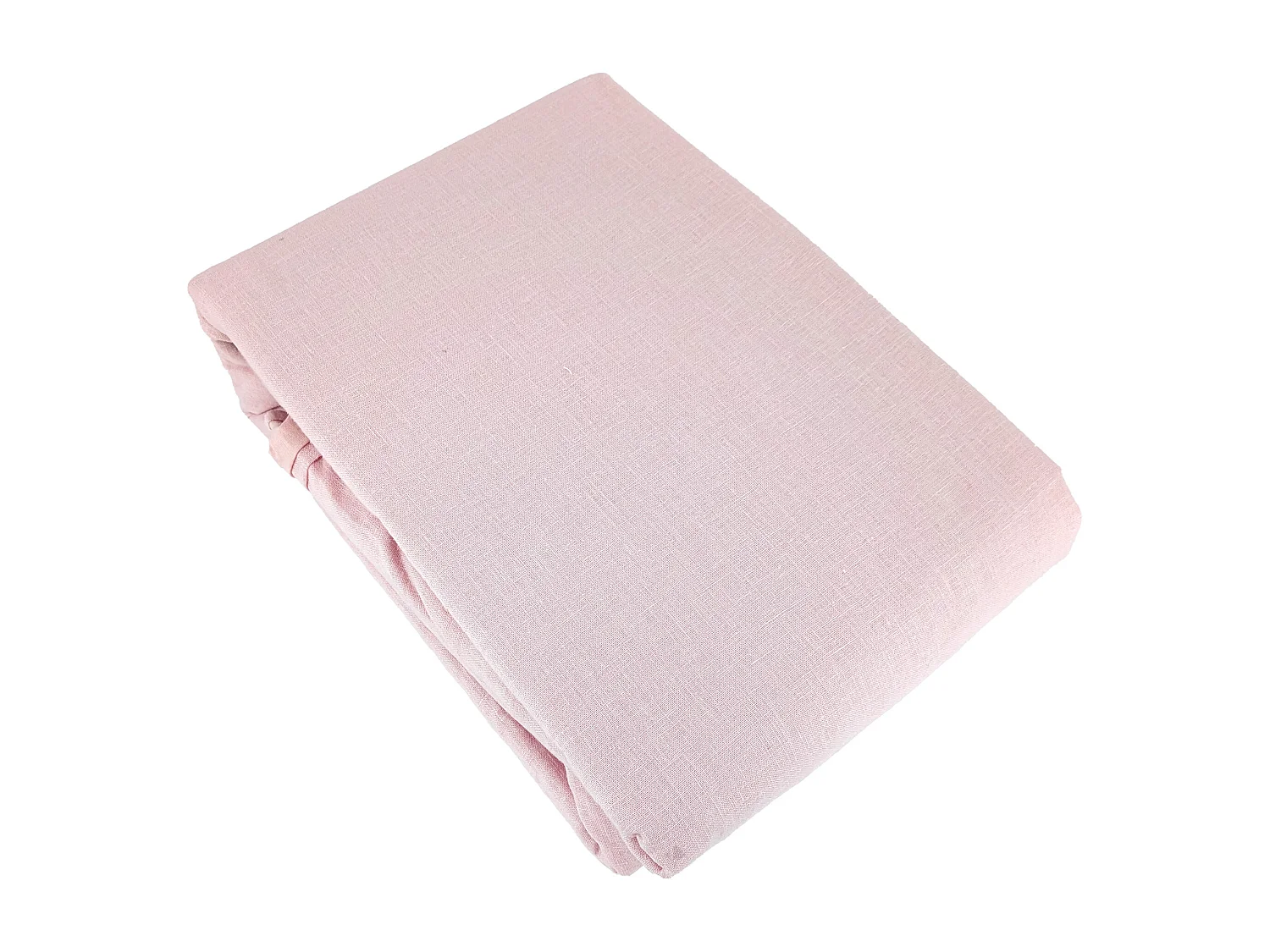 Parure de lit 260x240 cm coton lin lavé LINO rose nude 3 pièces