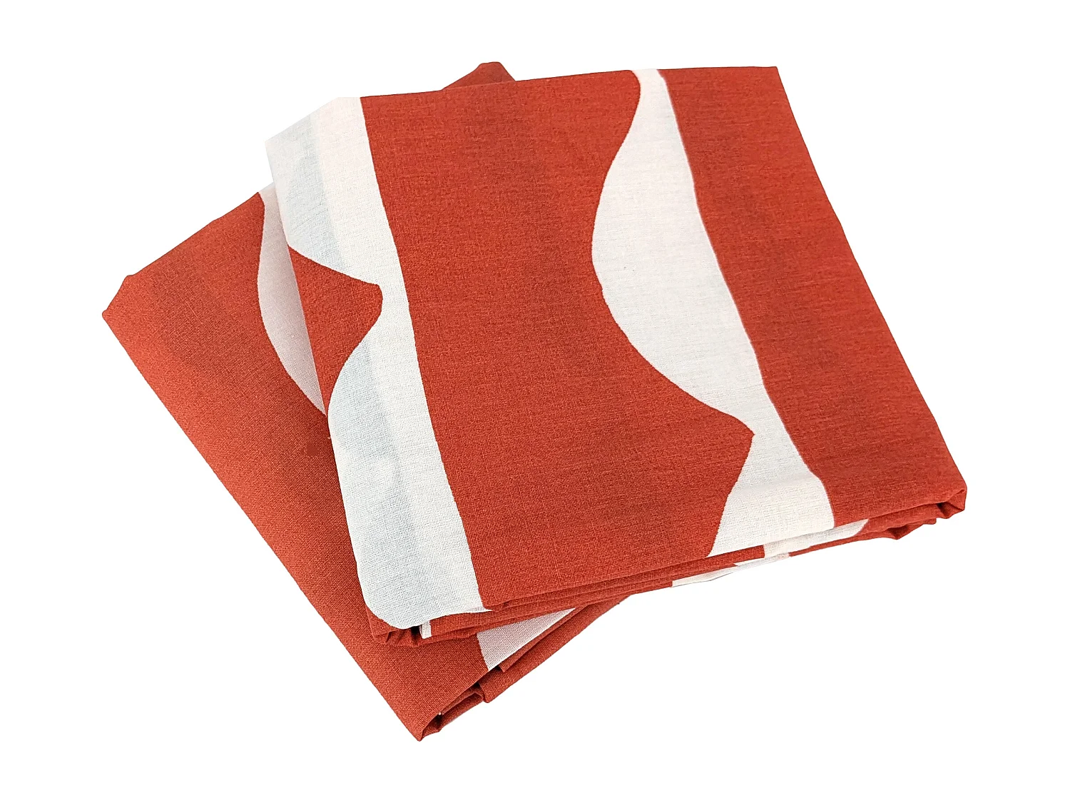 Parure de lit 260x240 cm coton biologique DOBE Rouge Terracotta 3 pièces