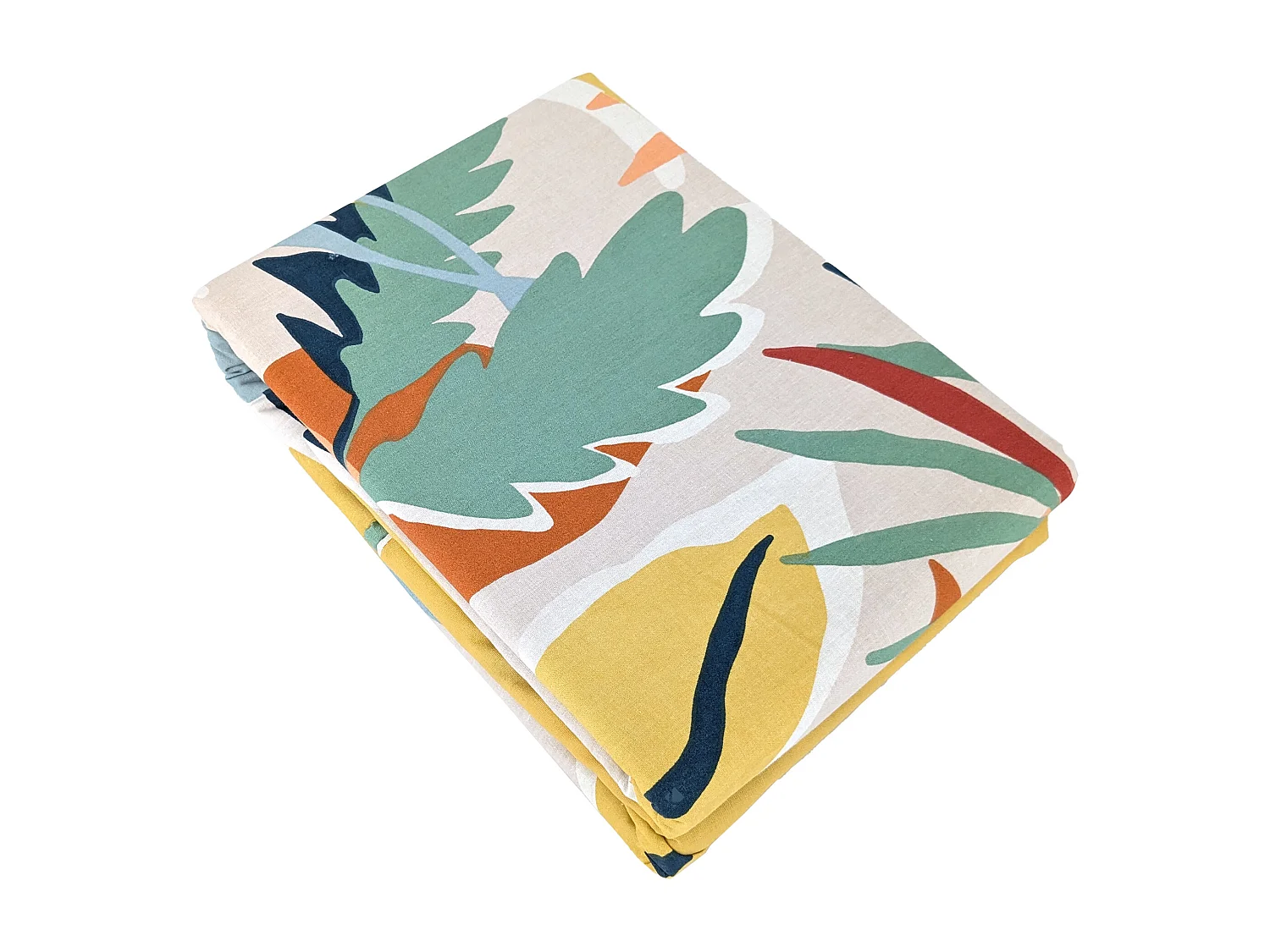 Parure de lit 140x200 cm coton BCI adouci LUCIA Jaune Cobalt 2 pièces