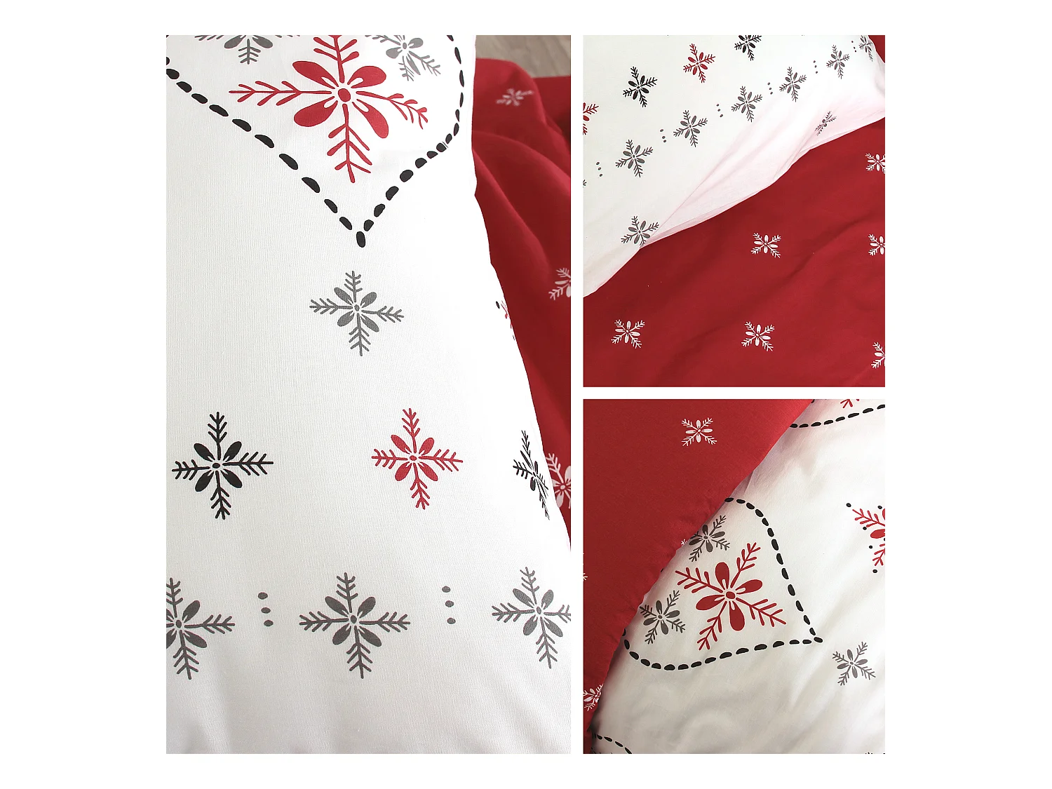 Parure de lit 260x240 cm coton ANGEL Rouge Terre cuite