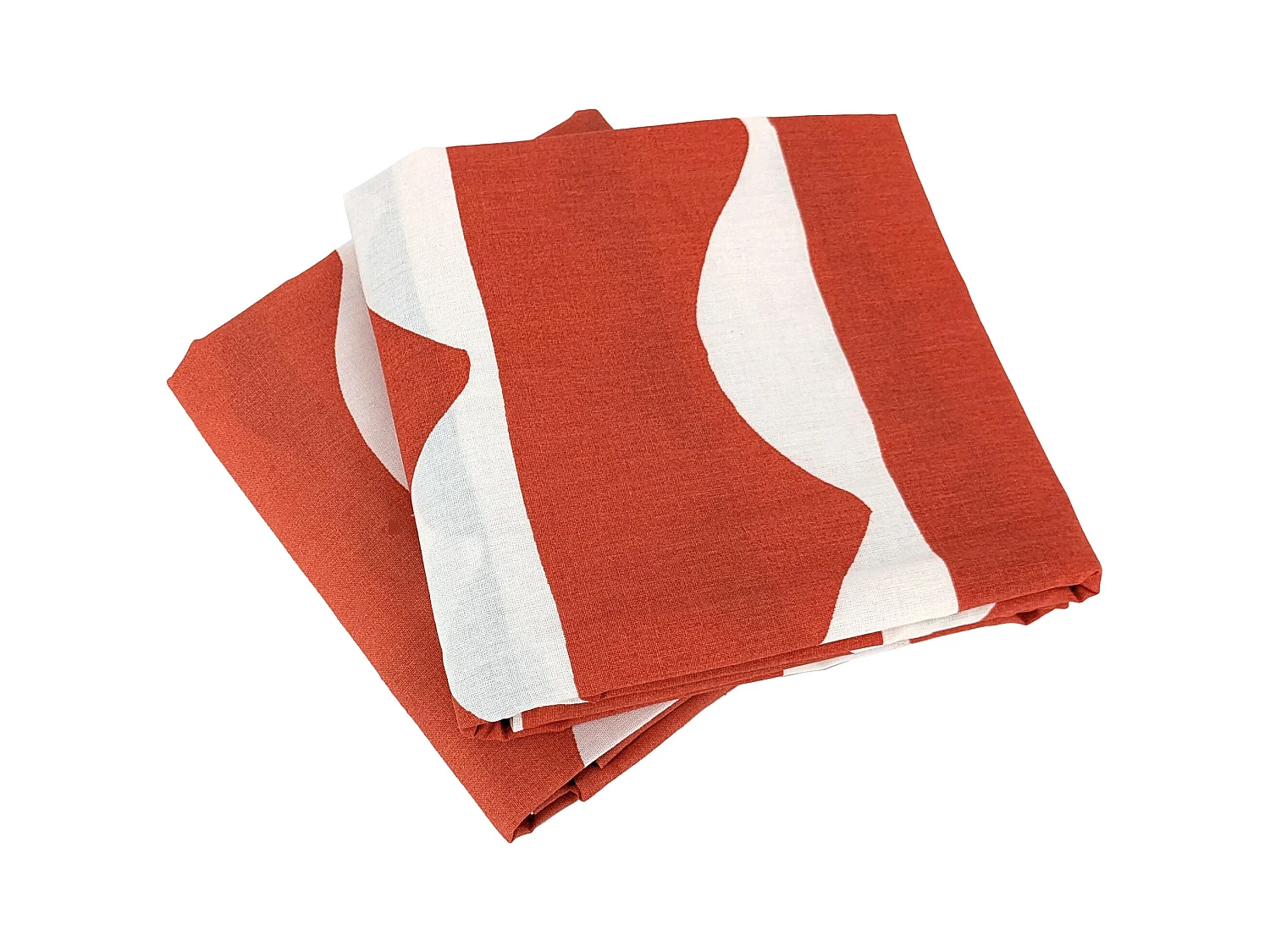 Parure de lit 240x220 cm coton biologique DOBE Rouge Terracotta 3 pièces