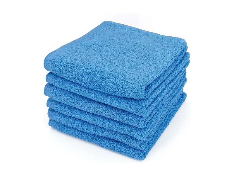 Lot de 6 serviettes de toilette 50x90 cm ALPHA bleu Turquoise