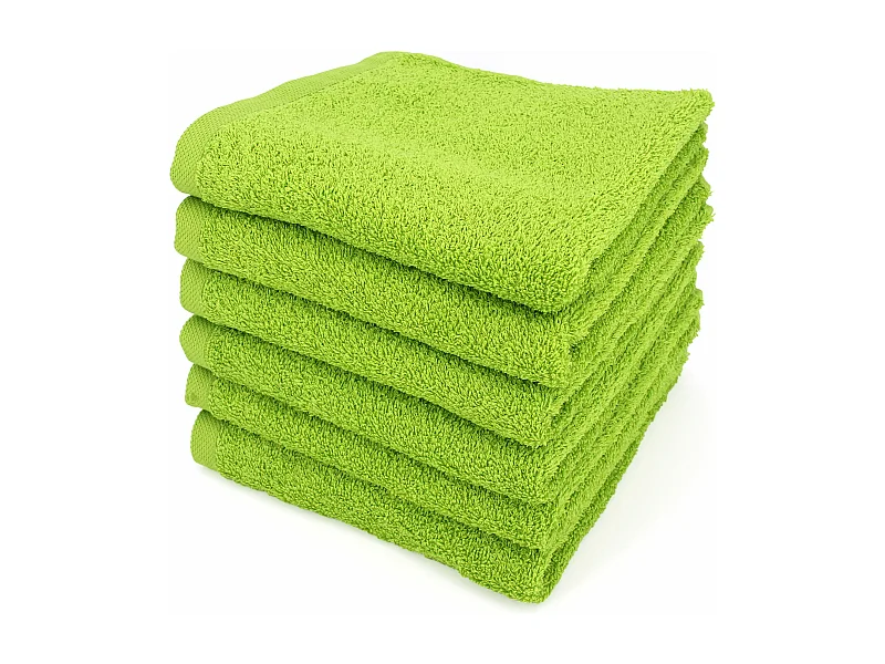 Lot de 6 serviettes de toilette 50x90 cm ALPHA vert Pistache