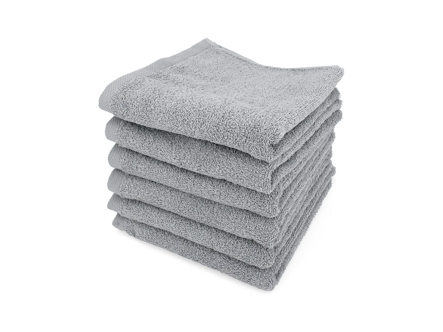 Lot de 6 serviettes de toilette 50x90 cm ALPHA gris Argent