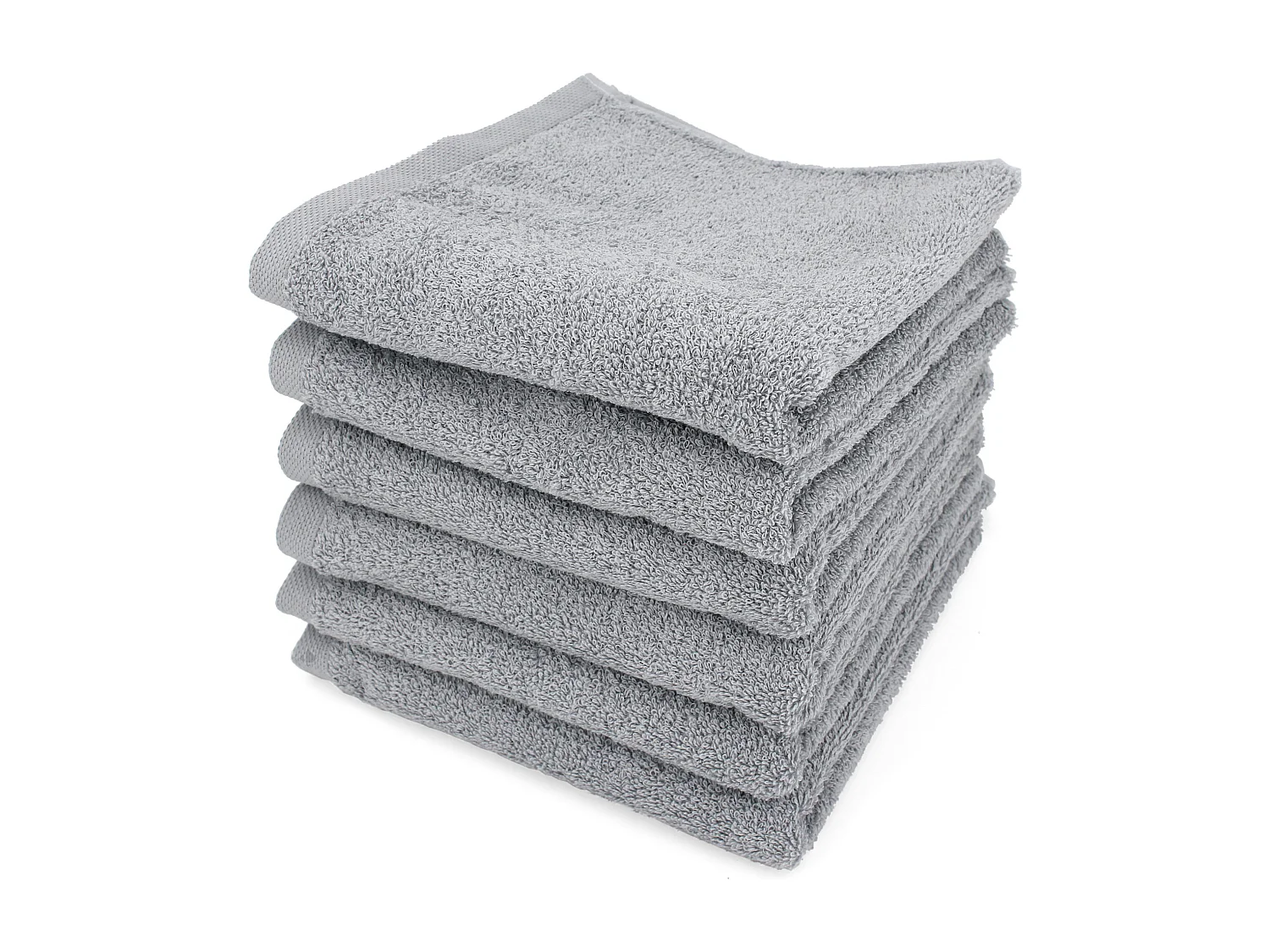 Lot de 6 serviettes de toilette 50x90 cm ALPHA gris Argent