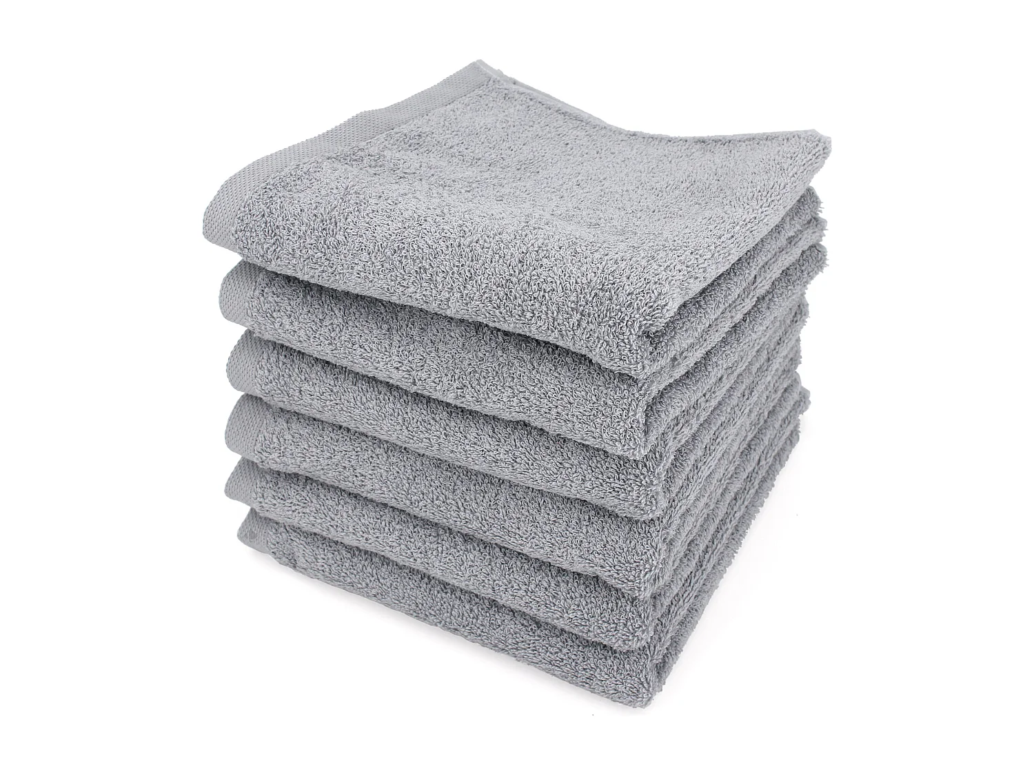Lot de 6 serviettes de toilette 50x90 cm ALPHA gris Argent