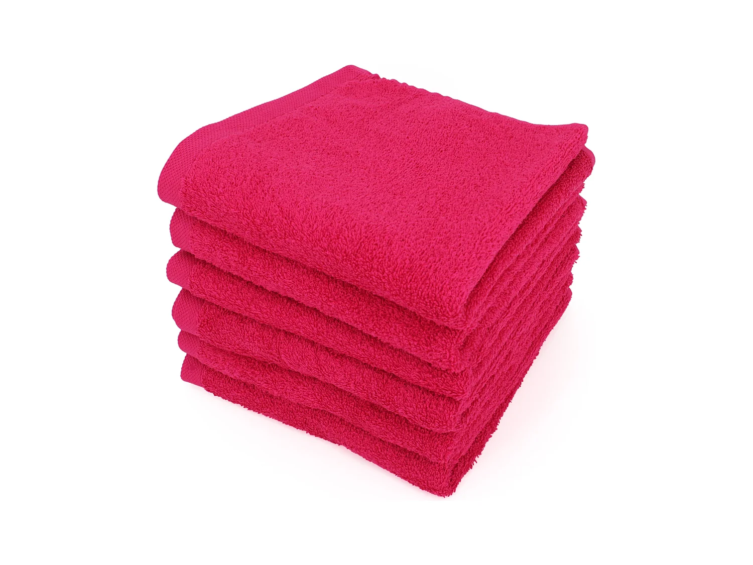 Lot de 6 serviettes de toilette 50x90 cm ALPHA rose Fuschia