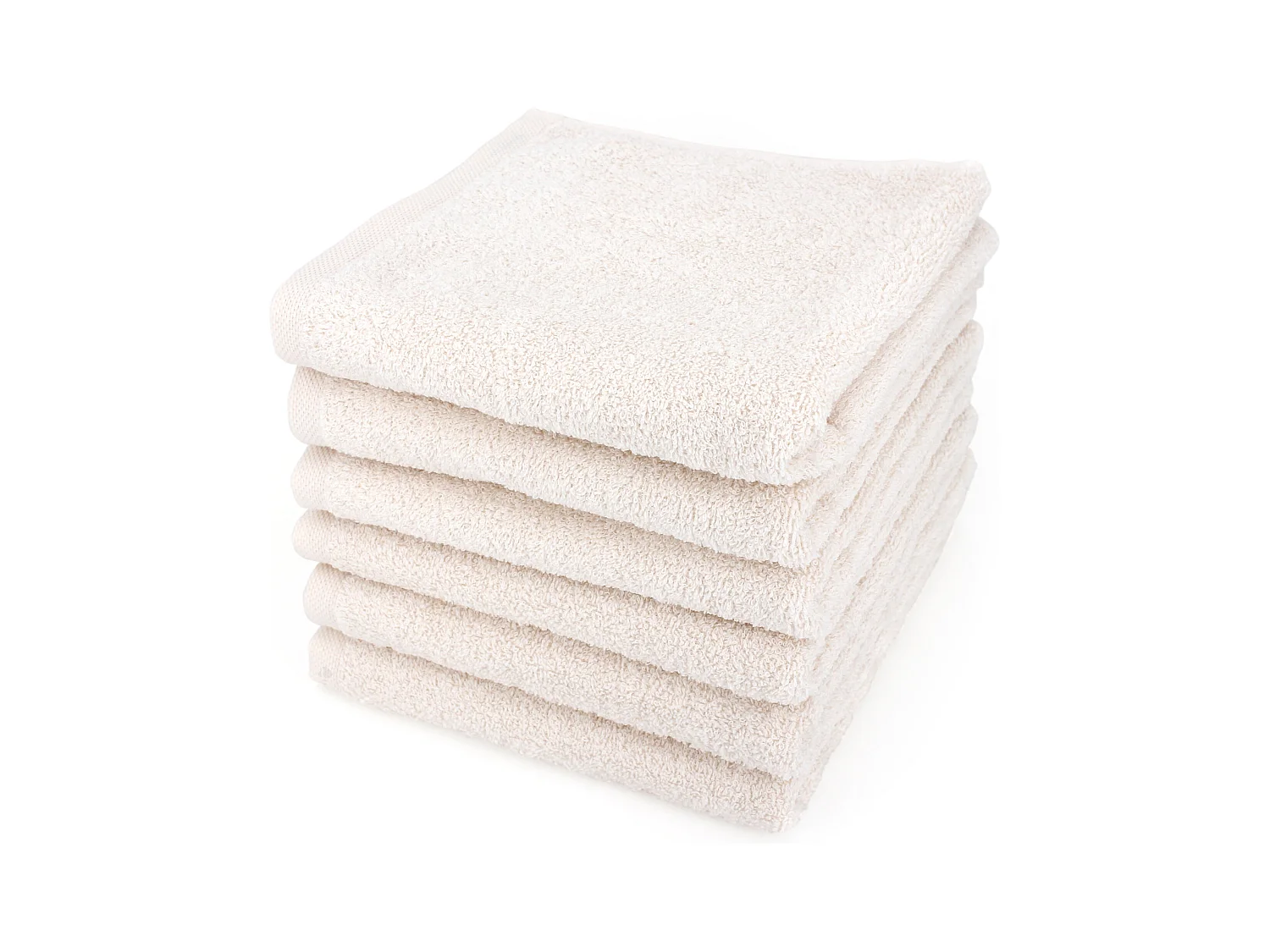 Lot de 6 serviettes de toilette 50x90 cm ALPHA ivoire