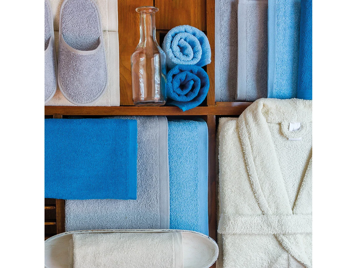 Lot de 6 serviettes de toilette 50x90 cm ALPHA ivoire