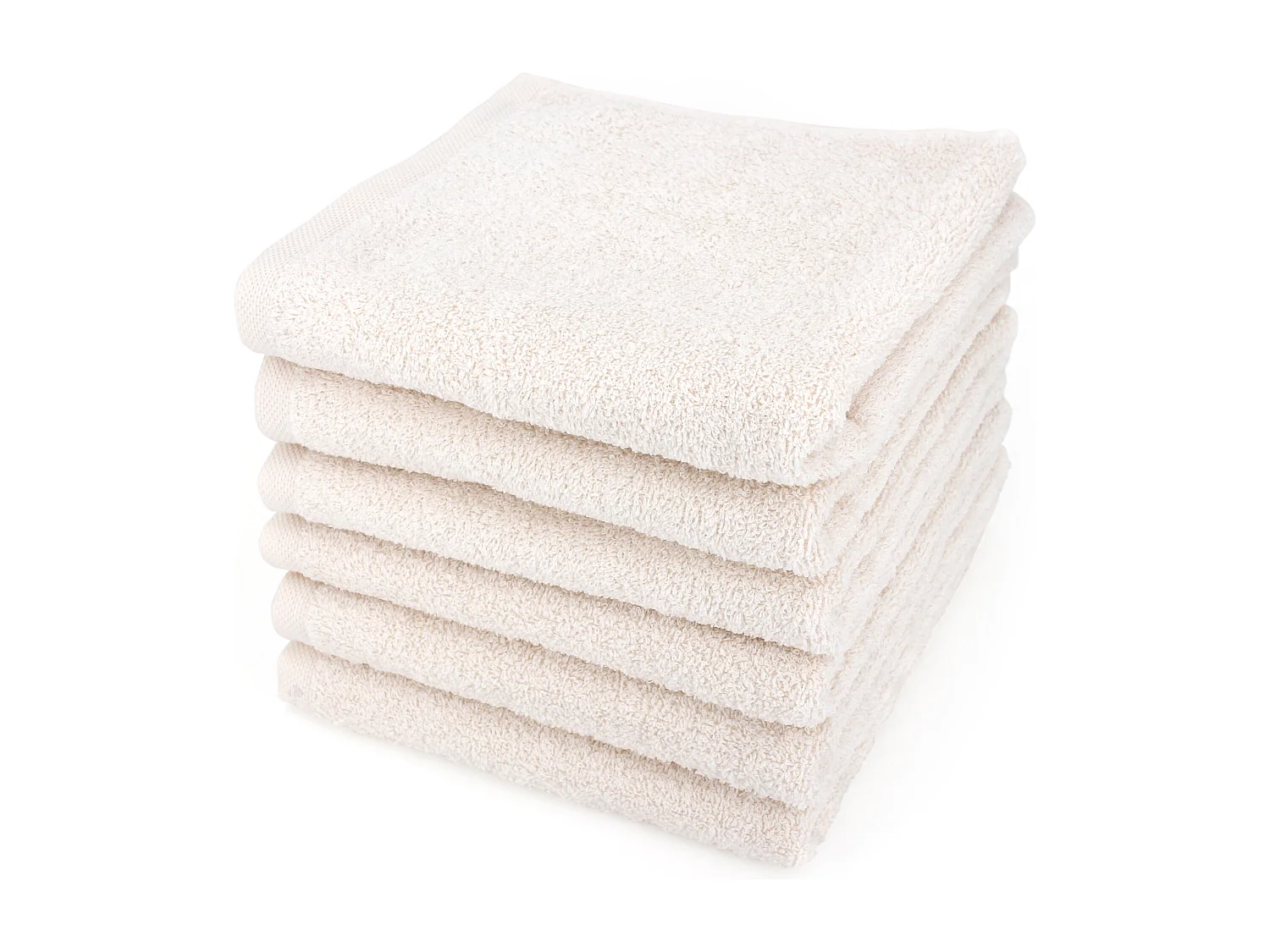 Lot de 6 serviettes de toilette 50x90 cm ALPHA ivoire