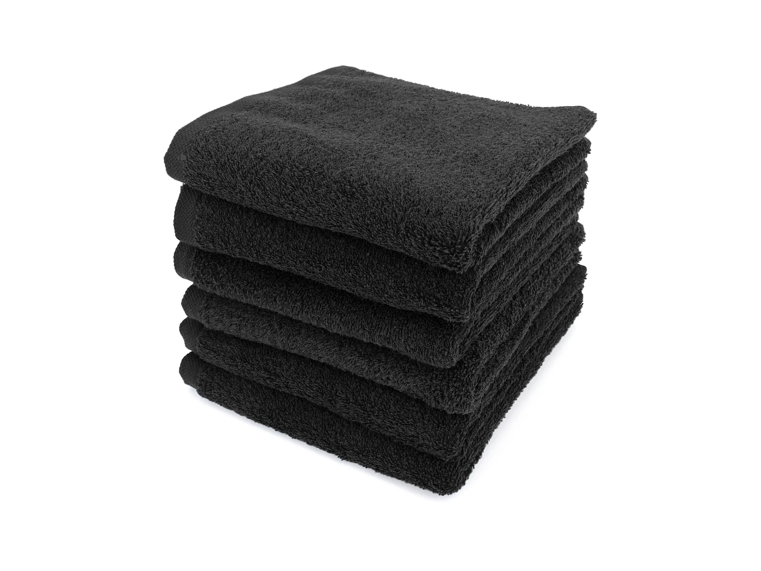 Lot de 6 serviettes de toilette 50x90 cm ALPHA noir