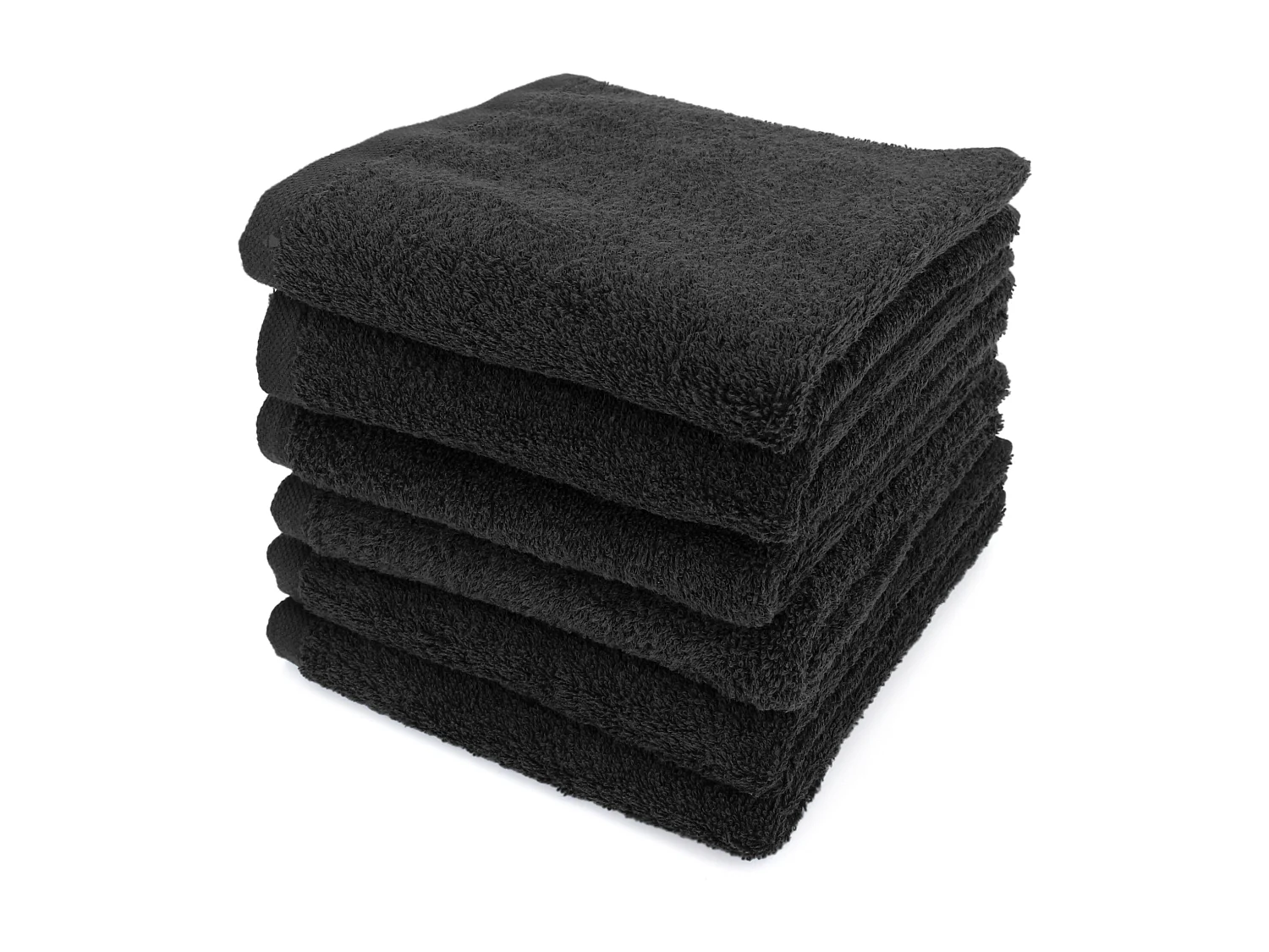 Lot de 6 serviettes de toilette 50x90 cm ALPHA noir