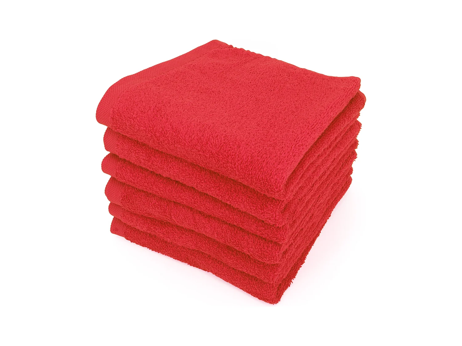 Lot de 6 serviettes de toilette 50x90 cm ALPHA rouge