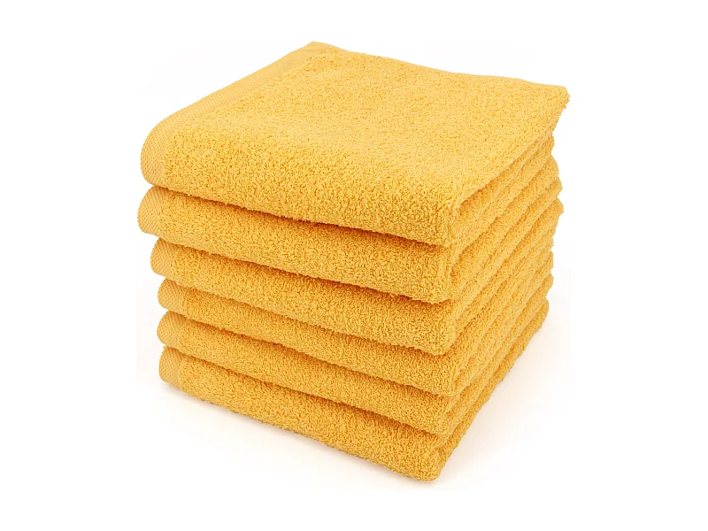 Lot de 6 serviettes de toilette 50x90 cm ALPHA jaune Or