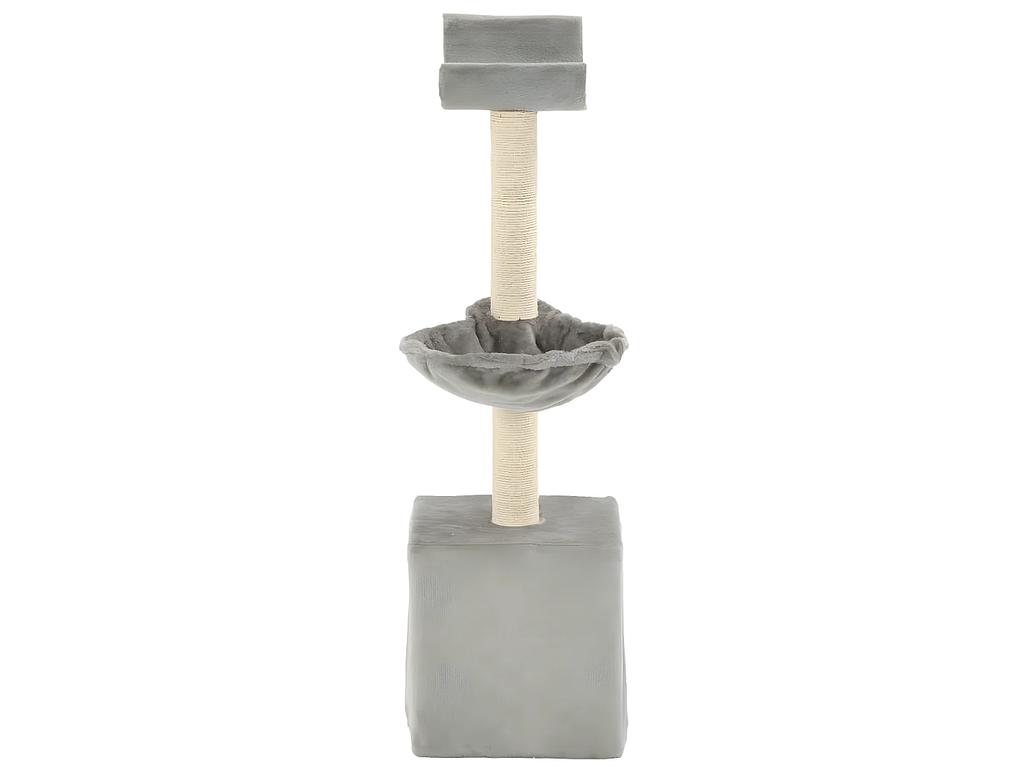 Arbre à chat griffoir grattoir niche jouet animaux peluché en sisal 105 cm gris 3702171