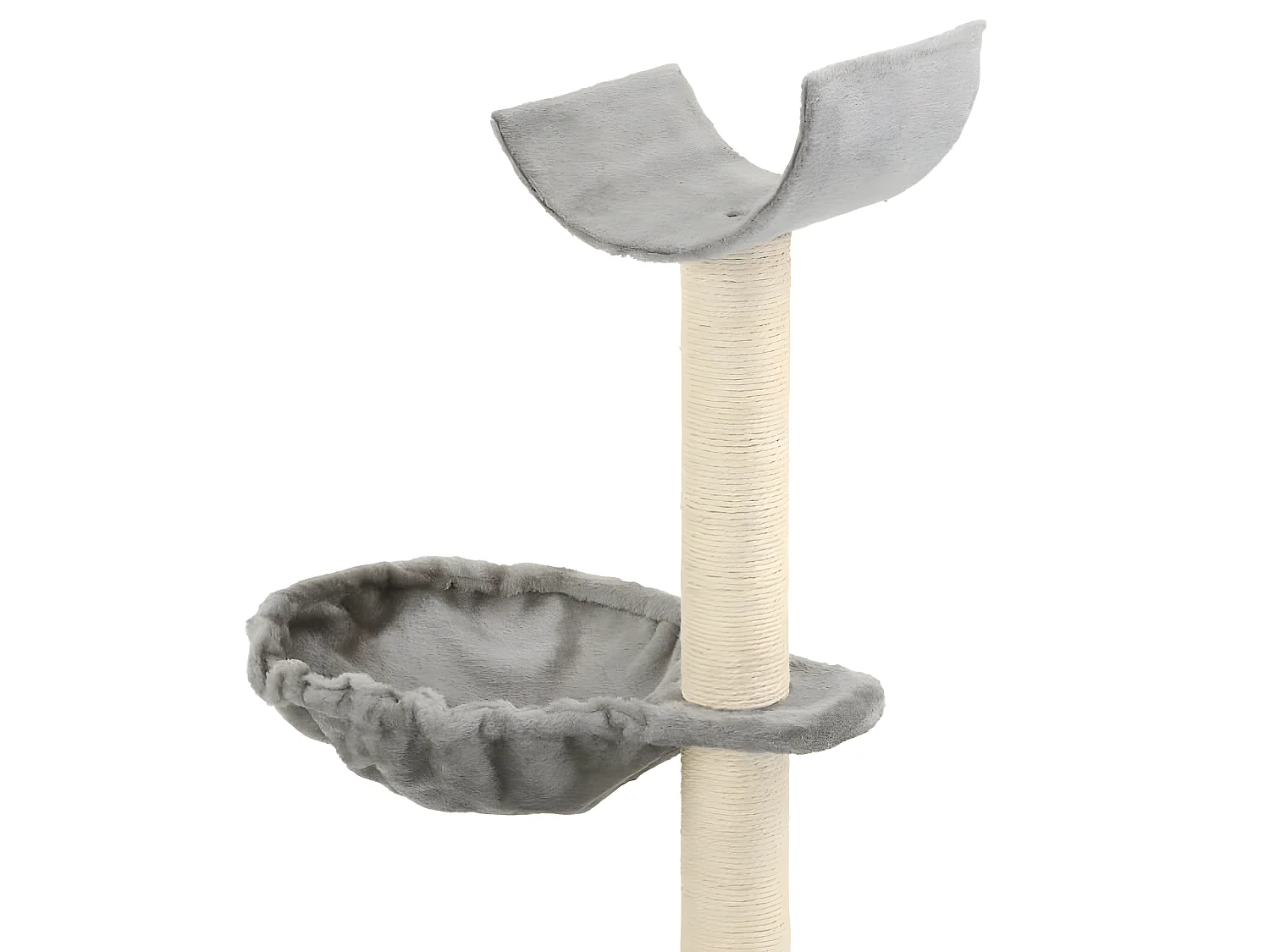 Arbre à chat griffoir grattoir niche jouet animaux peluché en sisal 105 cm gris 3702171