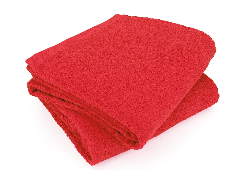 Lot de 2 draps de bain 90x150 cm ALPHA rouge