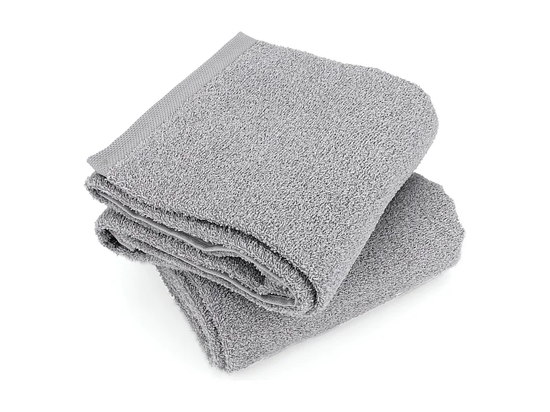 Lot de 2 draps de douche 70x130 cm ALPHA gris Argent