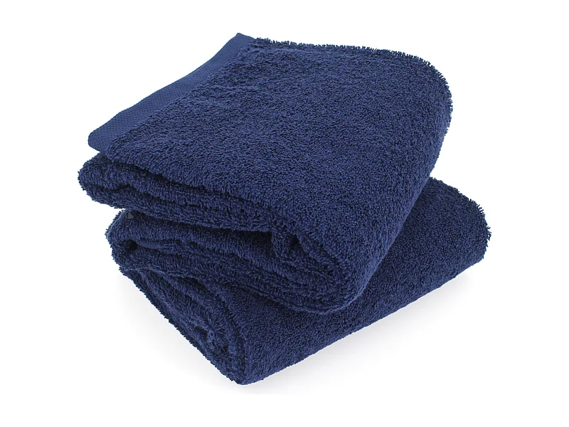 Lot de 2 draps de douche 70x130 cm ALPHA bleu Marine