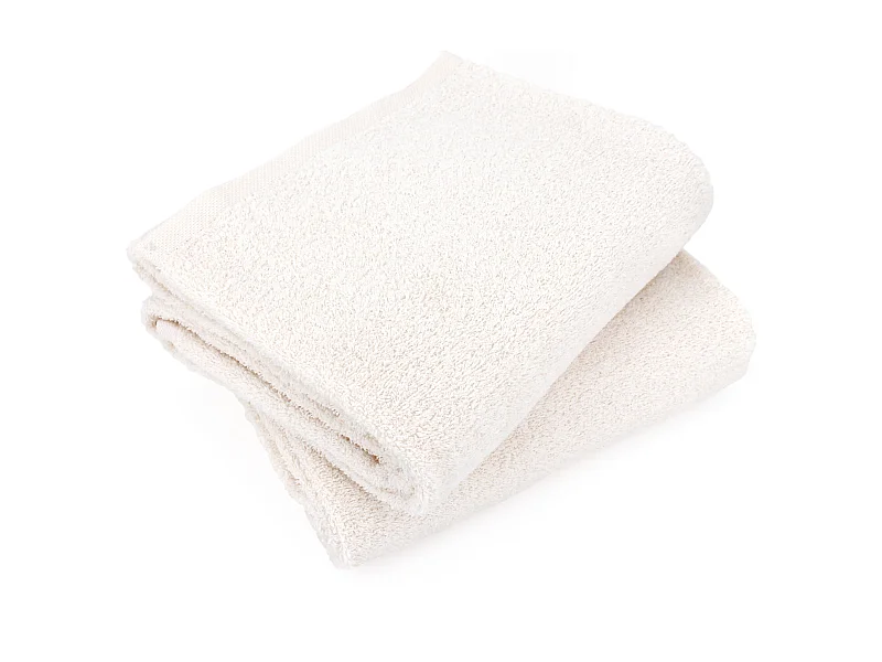 Lot de 2 draps de bain 90x150 cm ALPHA ivoire