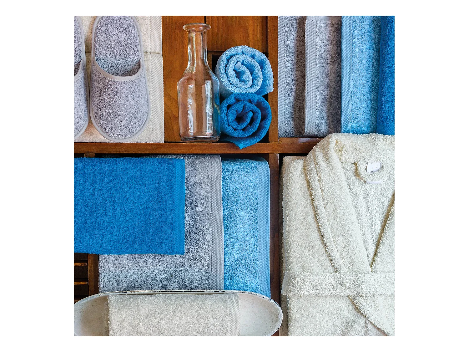 Lot de 2 draps de bain 90x150 cm ALPHA bleu Marine