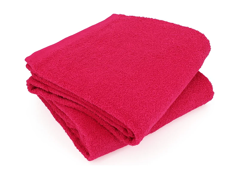 Lot de 2 draps de bain 90x150 cm ALPHA rose Fuschia
