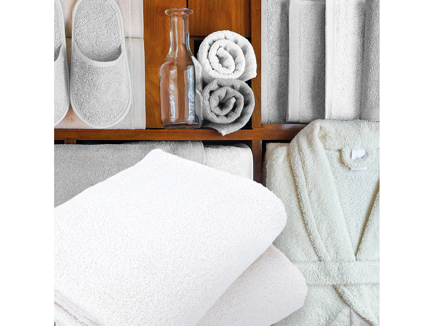 Lot de 2 draps de douche 70x130 cm ALPHA blanc