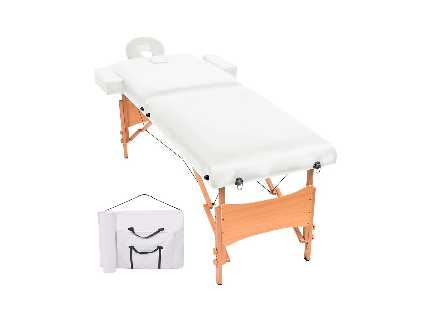 Table de massage pliable blanche 218 x 90 x 65 cm 02_0001866