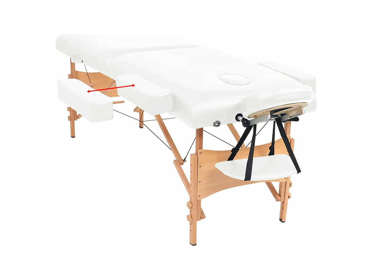 Table de massage pliable blanche 218 x 90 x 65 cm 02_0001866