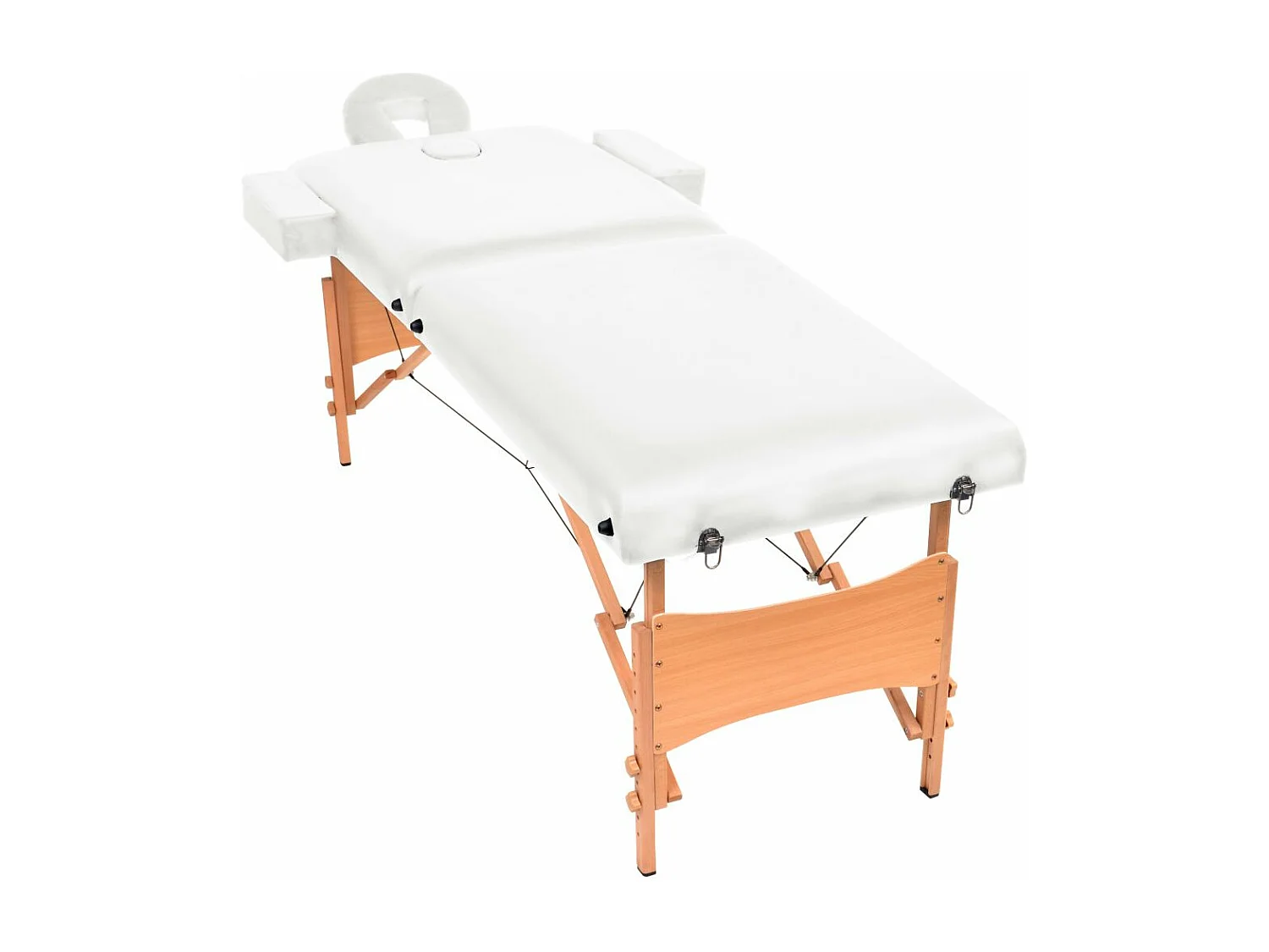 Camilla de masaje plegable con 2 zonas de 10 cm de espesor blanca 02_0001866