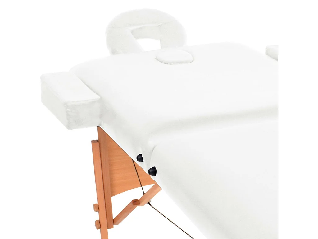 Camilla de masaje plegable con 2 zonas de 10 cm de espesor blanca 02_0001866