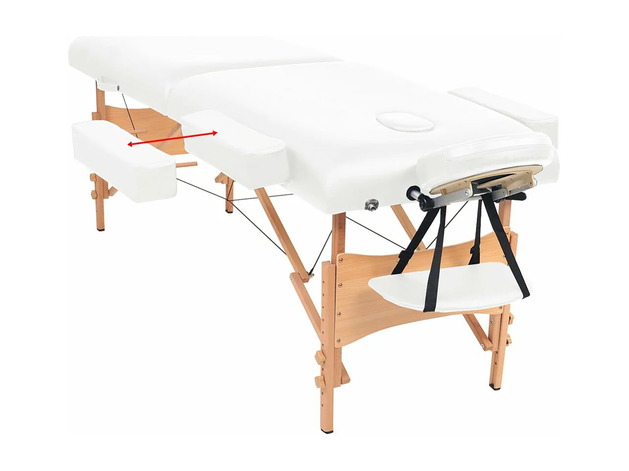 Camilla de masaje plegable con 2 zonas de 10 cm de espesor blanca 02_0001866