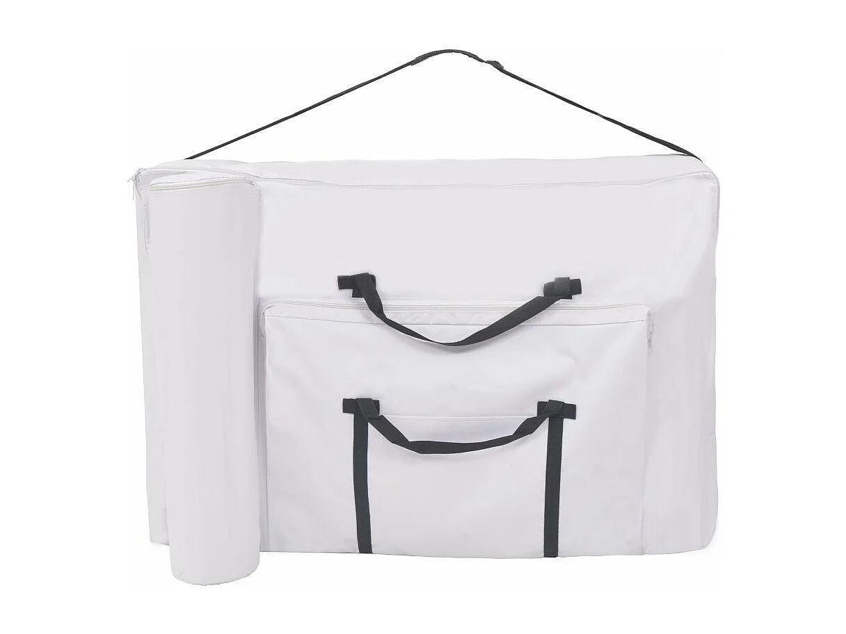 Camilla de masaje plegable con 2 zonas de 10 cm de espesor blanca 02_0001866