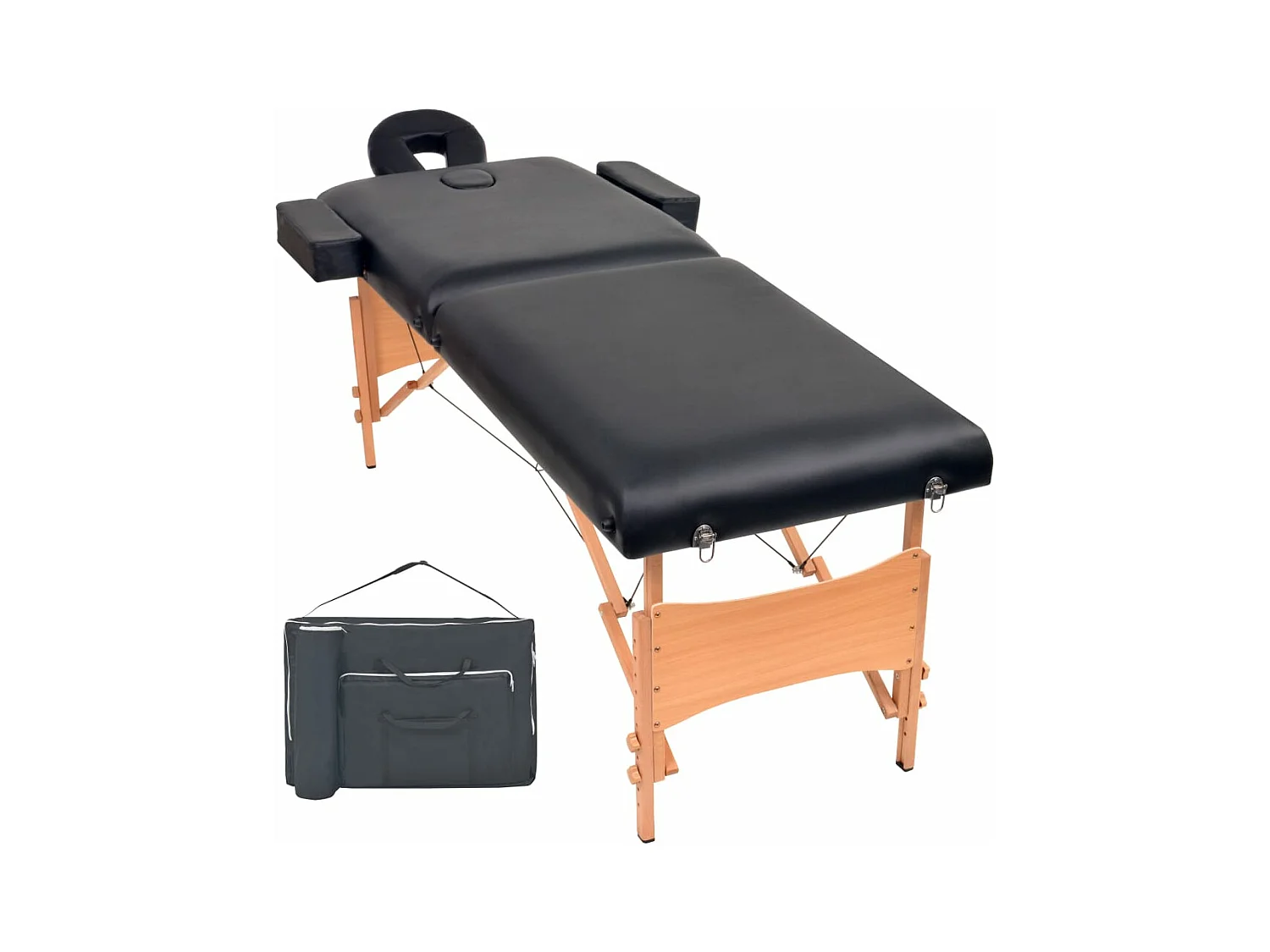 Table de massage pliable noire 218 x 90 x 65 cm 02_0001867