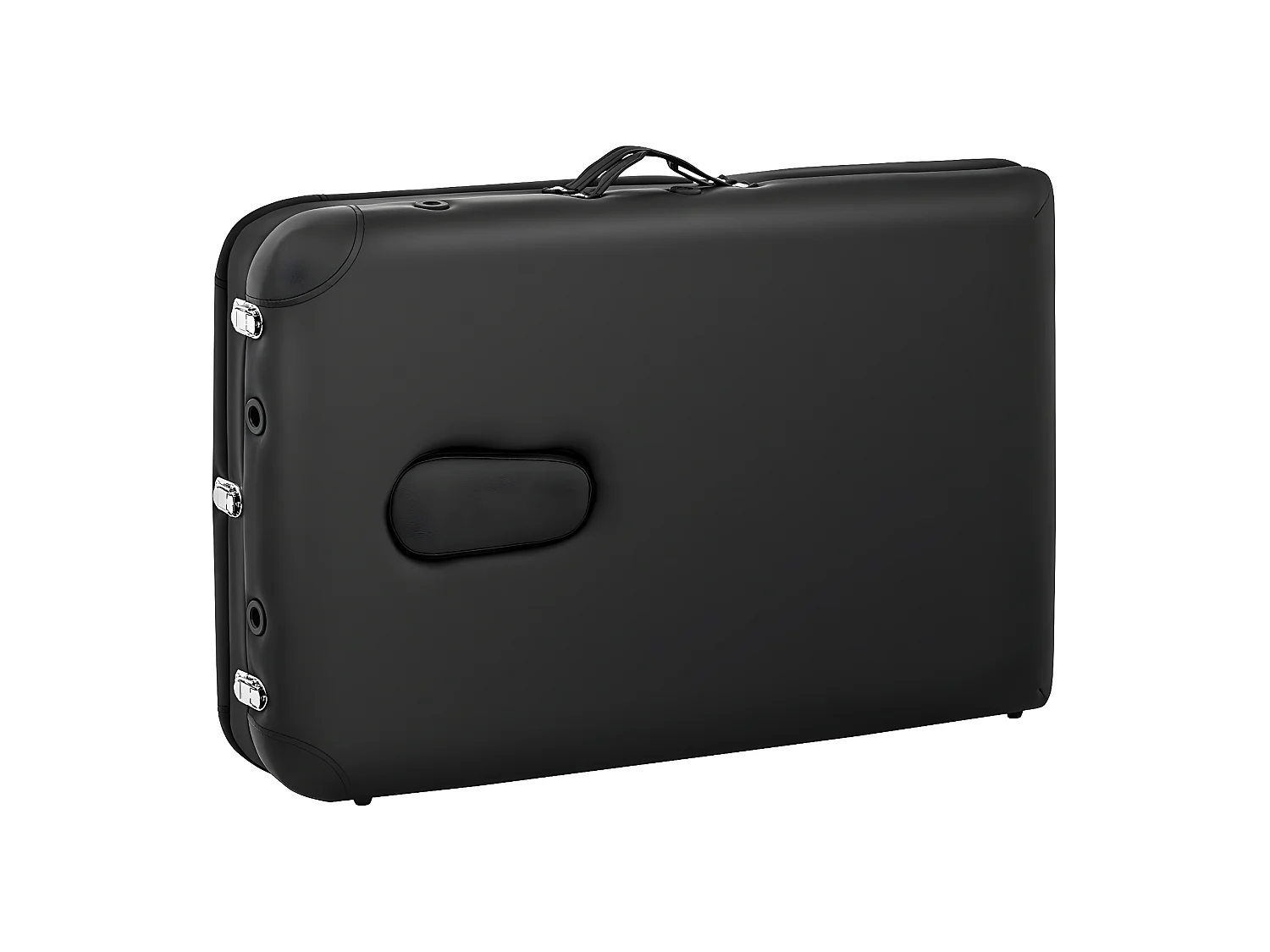 Camilla de masaje plegable con estructura de aluminio y revestimiento de PVC negro 14_0003636