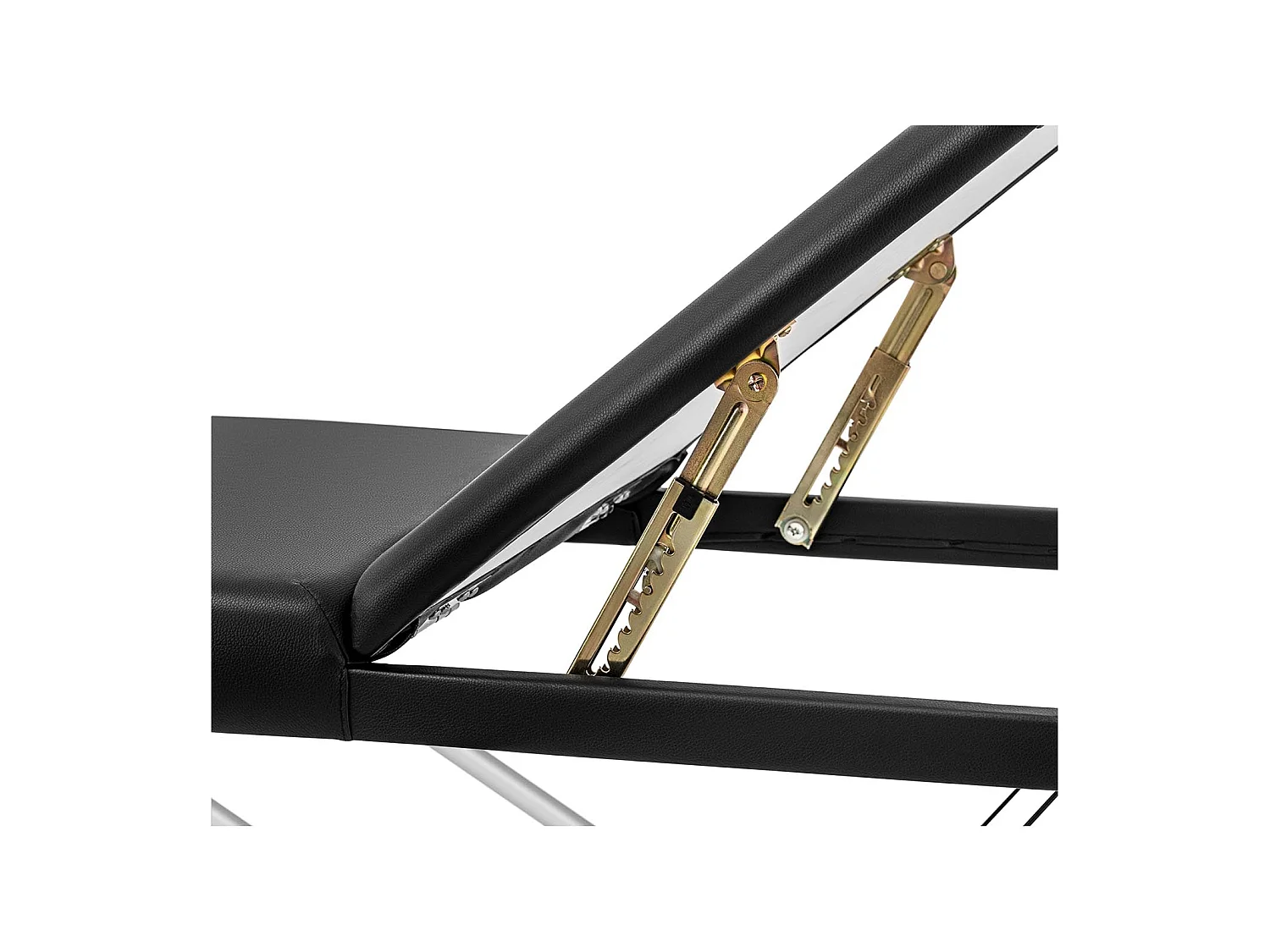 Camilla de masaje plegable con estructura de aluminio y revestimiento de PVC negro 14_0003636